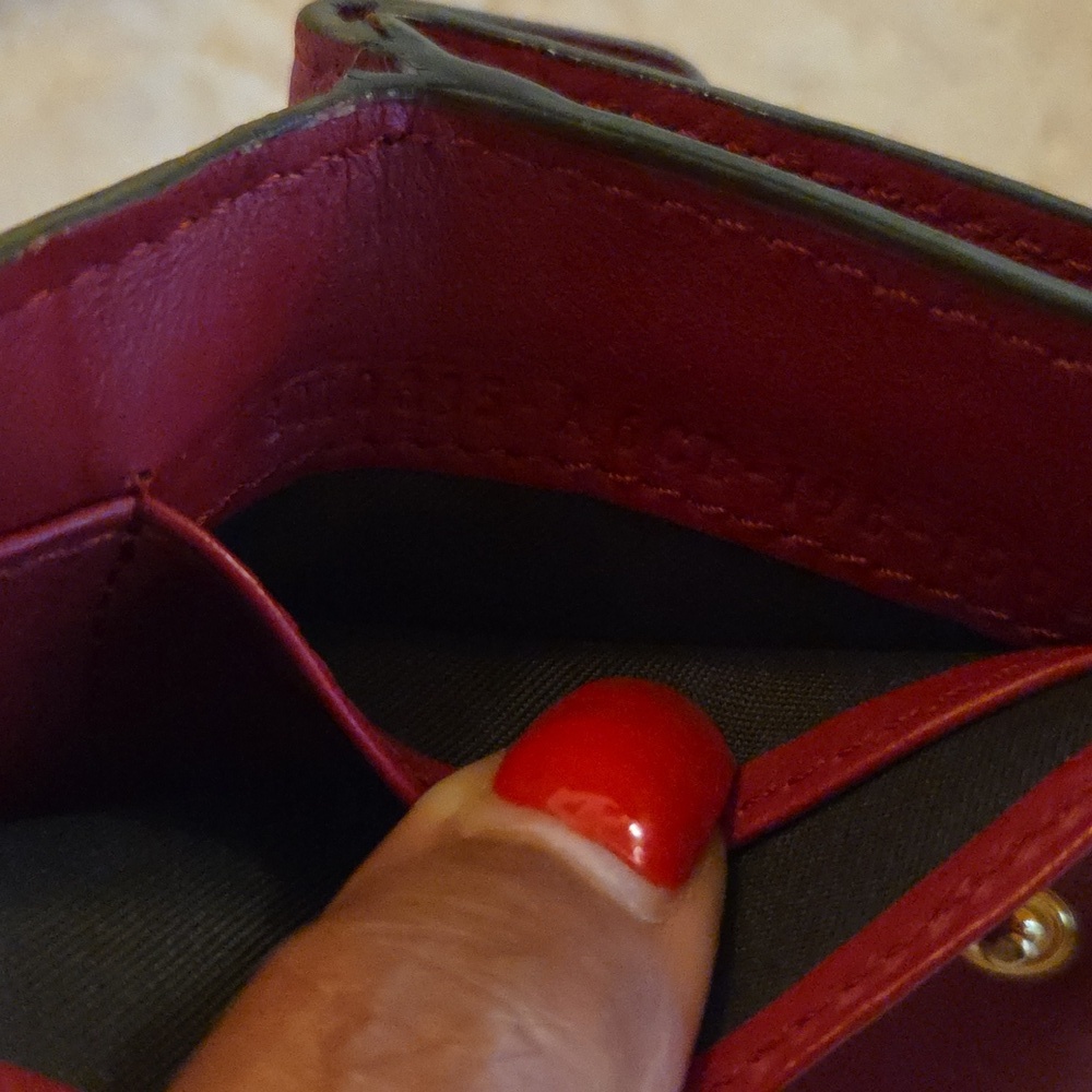 Fendi Burgundy and Black Wallet with Gold‎ Accent - Picture 9 of 10
